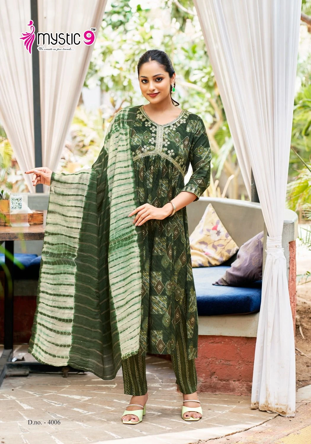 Mystic 9 Heena Vol 4 Premium Quality Rayon Capsule Foil Print Wholesale Readymade Salwar Suit Catalog — Wholesale Salwar Suits, MPA wholesale from Surat — view 4
